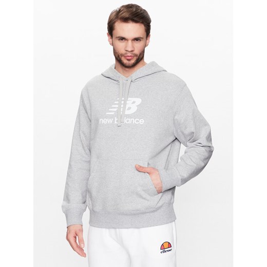 New Balance Bluza MT31537 Szary Relaxed Fit ze sklepu MODIVO w kategorii Bluzy męskie - zdjęcie 182764640