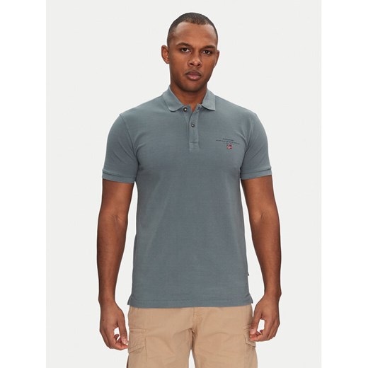 Napapijri Polo Elbas NP0A4GDL Niebieski Regular Fit ze sklepu MODIVO w kategorii T-shirty męskie - zdjęcie 182764644