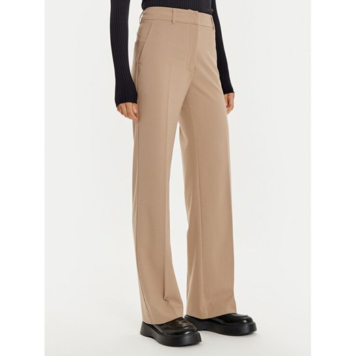 ACCESS FASHION Spodnie materiałowe 44-5064-118 Beżowy Straight Fit ze sklepu MODIVO w kategorii Spodnie damskie - zdjęcie 182764701