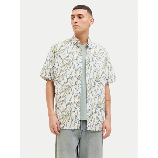Jack&Jones Koszula Joshua 12271089 Écru Wide Fit ze sklepu MODIVO w kategorii Koszule męskie - zdjęcie 182764710