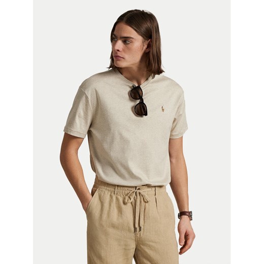 Polo Ralph Lauren T-Shirt 710740727030 Beżowy ze sklepu MODIVO w kategorii T-shirty męskie - zdjęcie 182764753