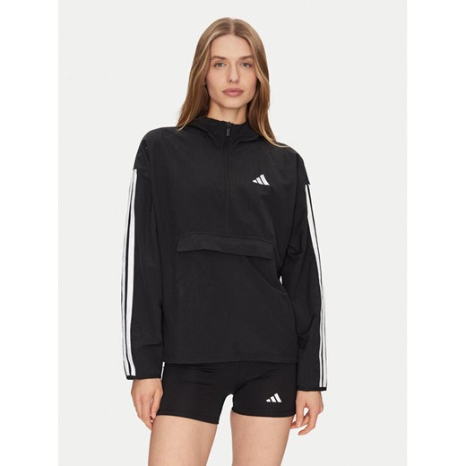 adidas Wiatrówka Essentials 3-Stripes JE1312 Czarny Regular Fit ze sklepu MODIVO w kategorii Kurtki damskie - zdjęcie 182764834