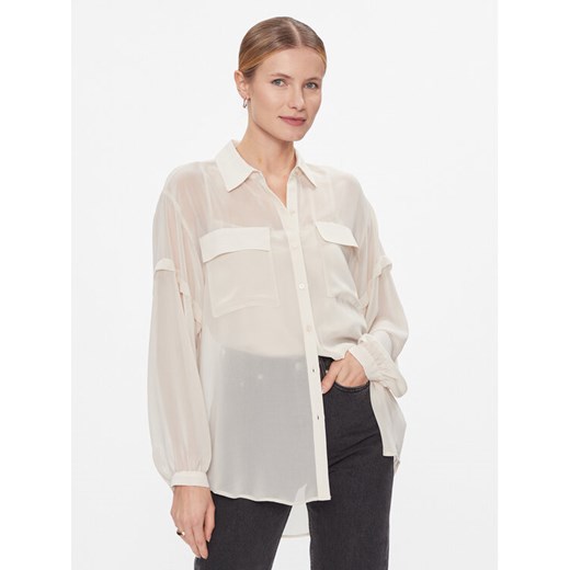 DKNY Koszula P3KMGV44 Beżowy Relaxed Fit ze sklepu MODIVO w kategorii Koszule damskie - zdjęcie 182764920