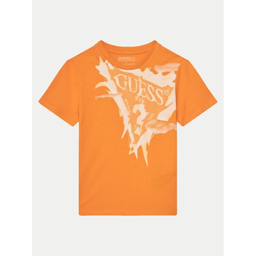 Guess T-Shirt L5GI20 K8HM4 Pomarańczowy Regular Fit ze sklepu MODIVO w kategorii T-shirty chłopięce - zdjęcie 182765022