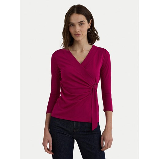 Lauren Ralph Lauren Bluzka 200889081018 Różowy Slim Fit ze sklepu MODIVO w kategorii Bluzki damskie - zdjęcie 182765032