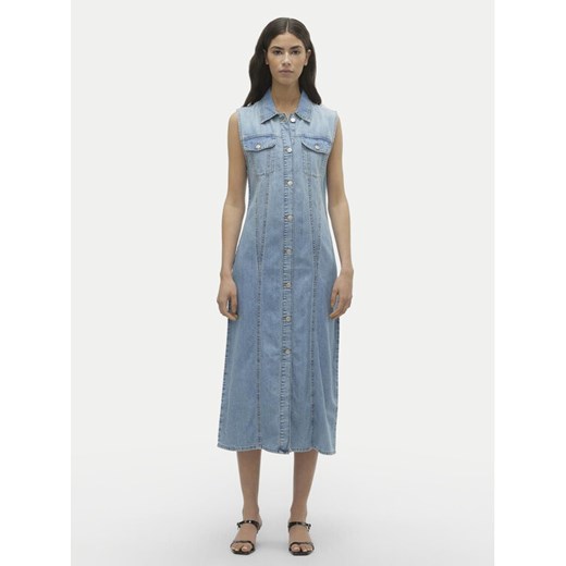 Vero Moda Sukienka jeansowa Zadie 10309673 Niebieski Regular Fit ze sklepu MODIVO w kategorii Sukienki - zdjęcie 182765054