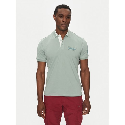 Napapijri Polo E-Amundsen NP0A4IN9 Zielony Regular Fit ze sklepu MODIVO w kategorii T-shirty męskie - zdjęcie 182765283