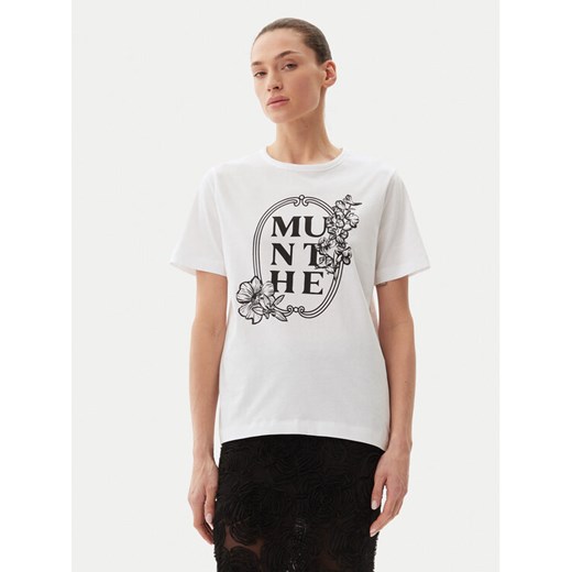 Munthe T-Shirt Fynella 251110925160 Biały Regular Fit ze sklepu MODIVO w kategorii Bluzki damskie - zdjęcie 182765300