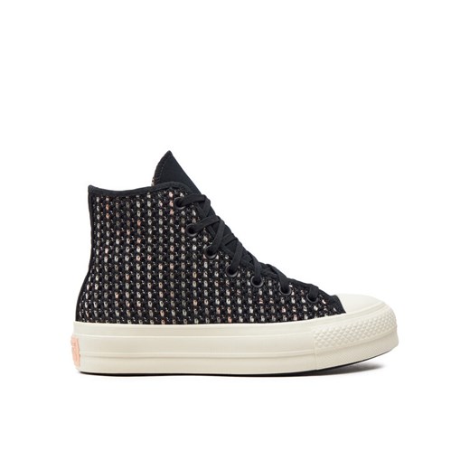 Converse Trampki Chuck Taylor All Star Lift Platform Crochet A09829C Czarny ze sklepu MODIVO w kategorii Trampki damskie - zdjęcie 182765313