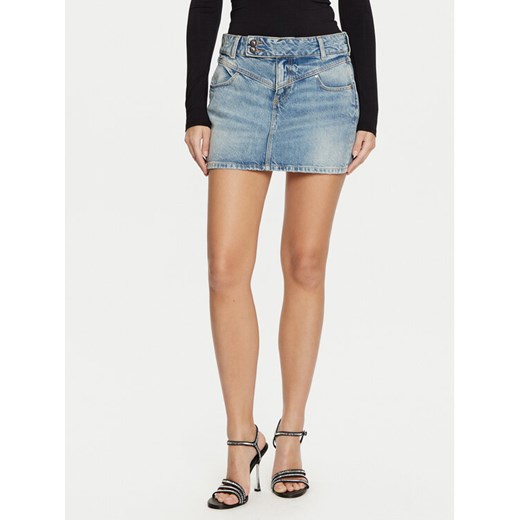 Guess Spódnica jeansowa W5RD96 D5LR1 Niebieski Regular Fit ze sklepu MODIVO w kategorii Spódnice - zdjęcie 182765374
