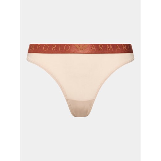 Emporio Armani Underwear Stringi 162468 3F235 03050 Beżowy ze sklepu MODIVO w kategorii Majtki damskie - zdjęcie 182765462