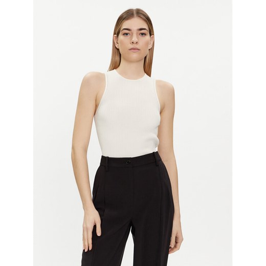 Calvin Klein Top K20K206506 Biały Slim Fit ze sklepu MODIVO w kategorii Bluzki damskie - zdjęcie 182765472