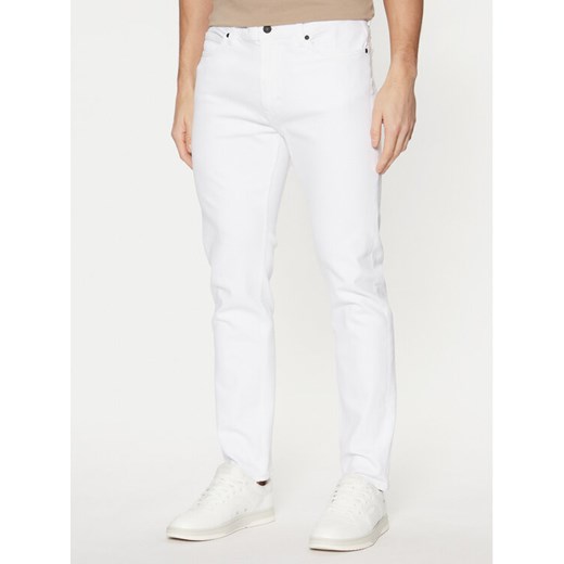HUGO Jeansy 50530605 Biały Slim Fit ze sklepu MODIVO w kategorii Jeansy męskie - zdjęcie 182765522