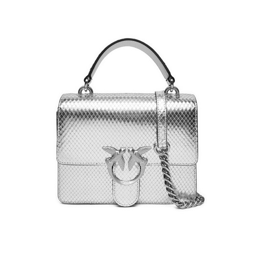 PINKO Torebka Love One Top Handle Mini Light AI 24-25 PLTT 100071 A1VG Srebrny ze sklepu MODIVO w kategorii Torebki damskie - zdjęcie 182765560