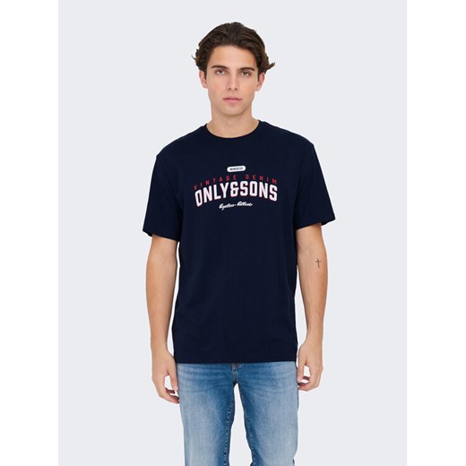 Only & Sons T-Shirt Lenny 22028593 Granatowy Regular Fit ze sklepu MODIVO w kategorii T-shirty męskie - zdjęcie 182765590