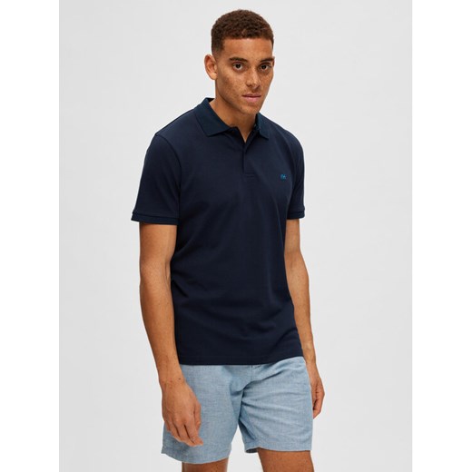 Selected Homme Polo 16087839 Granatowy Regular Fit ze sklepu MODIVO w kategorii T-shirty męskie - zdjęcie 182765634
