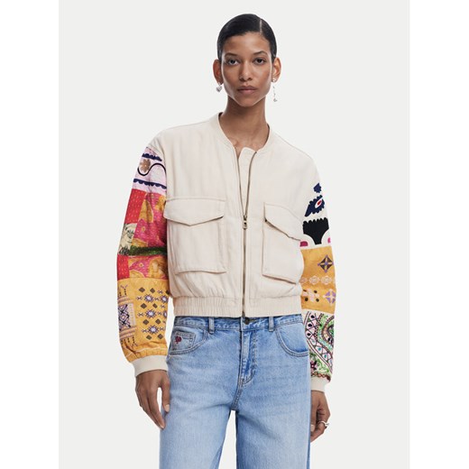 Desigual Kurtka bomber Austin 25SWEW51 Beżowy Regular Fit ze sklepu MODIVO w kategorii Kurtki damskie - zdjęcie 182765653