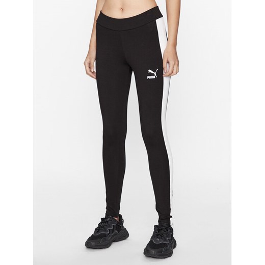 Puma Legginsy Iconic T7 530080 Czarny Tight Fit ze sklepu MODIVO w kategorii Spodnie damskie - zdjęcie 182765783