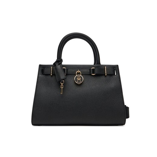 Tommy Hilfiger Torebka American Icon Mini Tote Leather AW0AW17188 Czarny ze sklepu MODIVO w kategorii Kuferki - zdjęcie 182765831