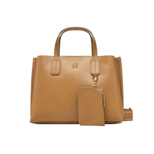 Tommy Hilfiger Torebka Th Distinct Mini Tote AW0AW17192 Brązowy ze sklepu MODIVO w kategorii Torebki damskie - zdjęcie 182765842