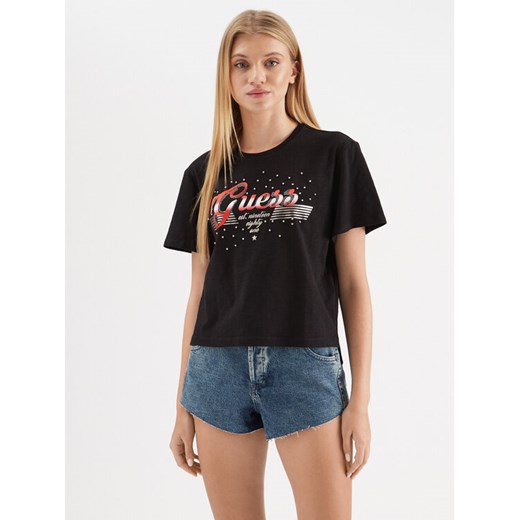 Guess T-Shirt Logo W3GI33 KB3P0 Czarny Boxy Fit ze sklepu MODIVO w kategorii Bluzki damskie - zdjęcie 182765904
