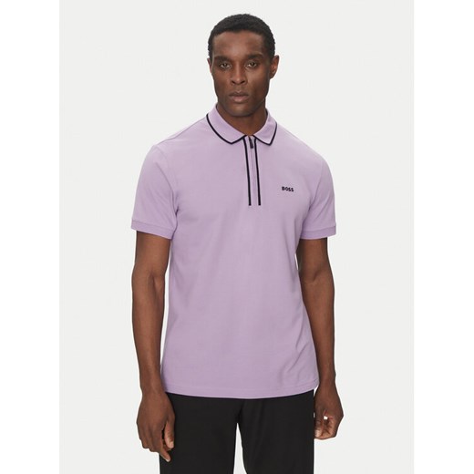 BOSS Polo Philix Tape 50537489 Różowy Regular Fit ze sklepu MODIVO w kategorii T-shirty męskie - zdjęcie 182766080