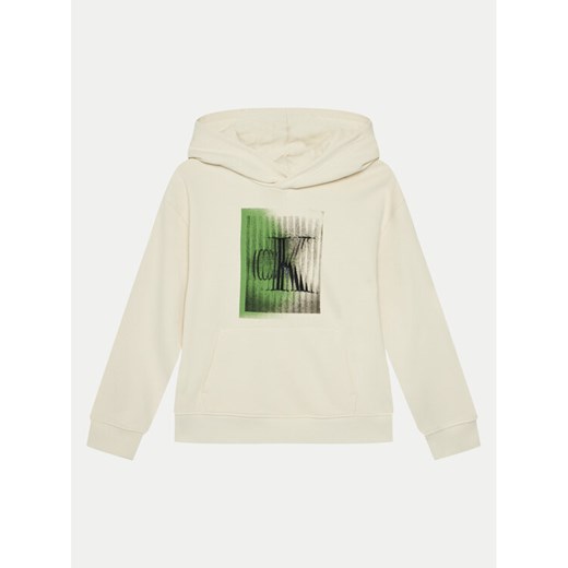Calvin Klein Jeans Bluza IB0IB02380 Beżowy Relaxed Fit ze sklepu MODIVO w kategorii Bluzy chłopięce - zdjęcie 182766184