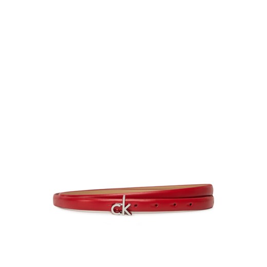 Calvin Klein Pasek Damski Ck Buckle Skinny Belt 1.5 K60K612932 Czerwony ze sklepu MODIVO w kategorii Paski damskie - zdjęcie 182766213