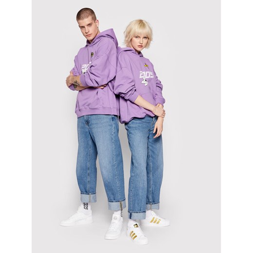 2005 Bluza Unisex Garden Fioletowy Relaxed Fit ze sklepu MODIVO w kategorii Bluzy męskie - zdjęcie 182766250