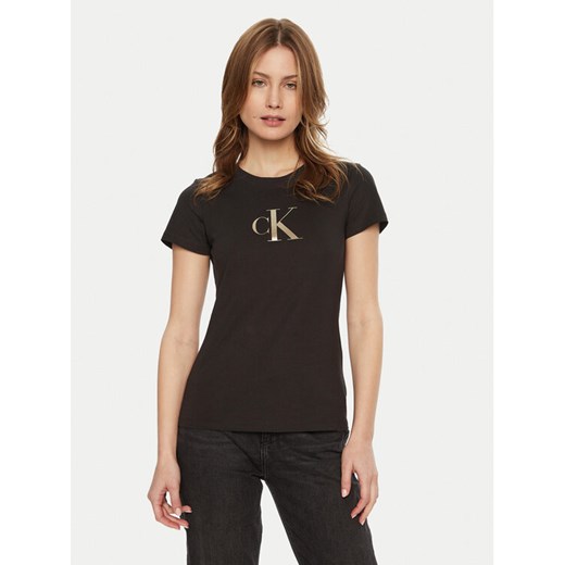Calvin Klein Jeans T-Shirt Gradient J20J224982 Czarny Slim Fit ze sklepu MODIVO w kategorii Bluzki damskie - zdjęcie 182766274