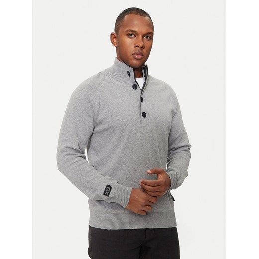 INDICODE Sweter Khalip 35-772 Szary Regular Fit ze sklepu MODIVO w kategorii Swetry męskie - zdjęcie 182766283