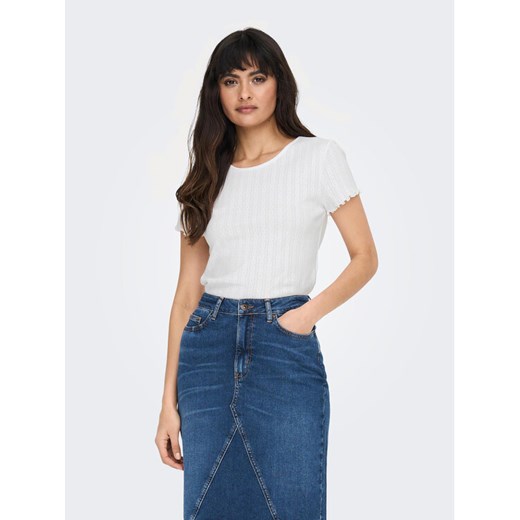 ONLY T-Shirt Carlotta 15256154 Biały Tight Fit ze sklepu MODIVO w kategorii Bluzki damskie - zdjęcie 182766373
