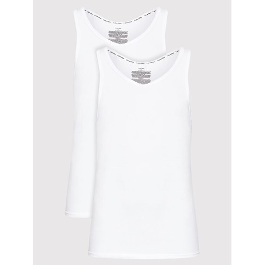 Calvin Klein Underwear Komplet 2 tank topów 000NB1099A Biały Slim Fit ze sklepu MODIVO w kategorii T-shirty męskie - zdjęcie 182766620