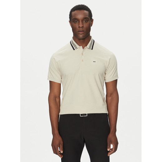 BOSS Polo 50538176 Beżowy Regular Fit ze sklepu MODIVO w kategorii T-shirty męskie - zdjęcie 182766741