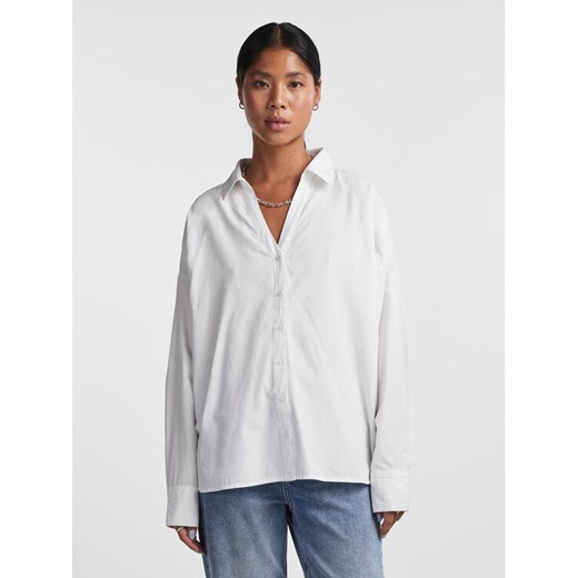 Pieces Koszula 17143675 Biały Oversize ze sklepu MODIVO w kategorii Koszule damskie - zdjęcie 182766844