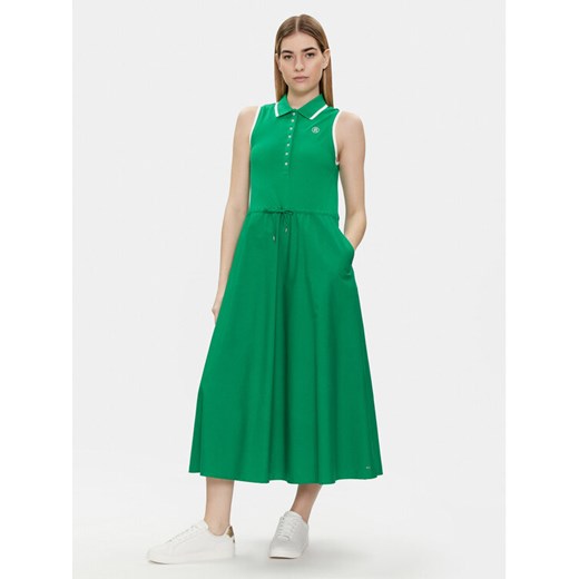 Tommy Hilfiger Sukienka letnia WW0WW41272 Zielony Regular Fit ze sklepu MODIVO w kategorii Sukienki - zdjęcie 182766934