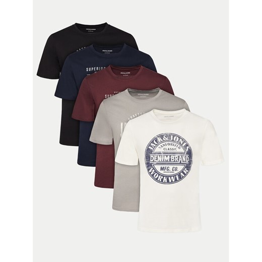 Jack&Jones Komplet 5 t-shirtów Simon 12276424 Kolorowy Standard Fit ze sklepu MODIVO w kategorii T-shirty męskie - zdjęcie 182766944