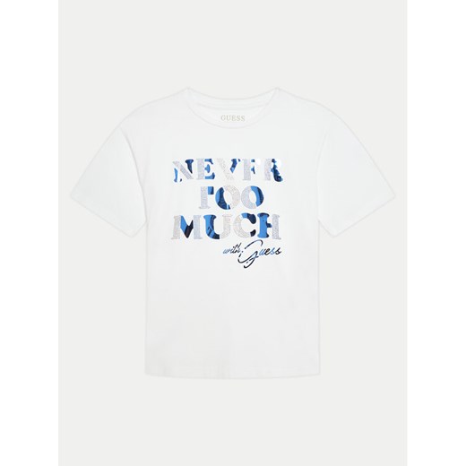 Guess T-Shirt J4YI41 K6YW4 Biały Regular Fit ze sklepu MODIVO w kategorii T-shirty chłopięce - zdjęcie 182767001