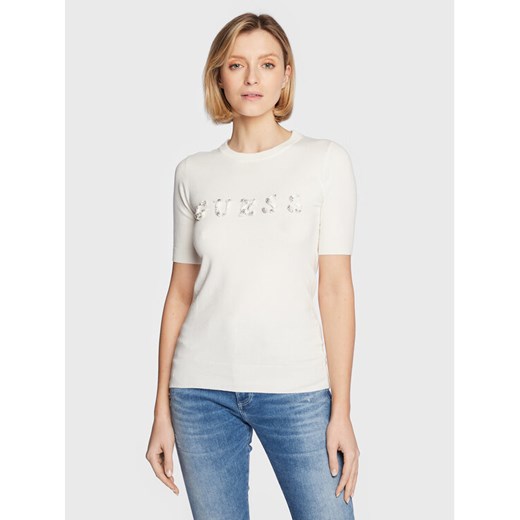 Guess Sweter W3RR46 Z2NQ2 Écru Slim Fit ze sklepu MODIVO w kategorii Swetry damskie - zdjęcie 182767143