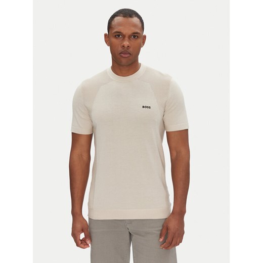 BOSS T-Shirt Momentum 50520683 Beżowy Regular Fit ze sklepu MODIVO w kategorii T-shirty męskie - zdjęcie 182767151