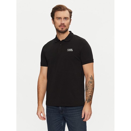 KARL LAGERFELD Polo 745088 551235 Czarny Regular Fit ze sklepu MODIVO w kategorii T-shirty męskie - zdjęcie 182767162