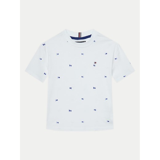 Tommy Hilfiger T-Shirt KB0KB09353 S Biały Regular Fit ze sklepu MODIVO w kategorii Bluzki dziewczęce - zdjęcie 182767293