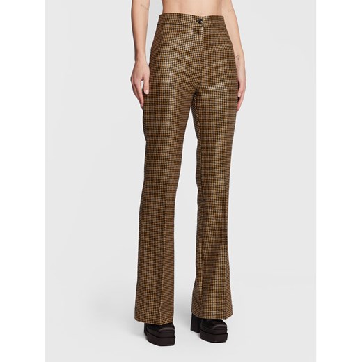 TWINSET Spodnie materiałowe 222TT231A Złoty Flare Fit ze sklepu MODIVO w kategorii Spodnie damskie - zdjęcie 182767333