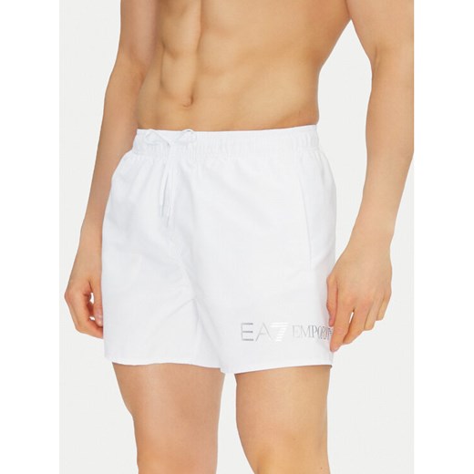 EA7 Emporio Armani Szorty kąpielowe 7M000519 AF13049 M0076 Biały Regular Fit ze sklepu MODIVO w kategorii Kąpielówki - zdjęcie 182767440