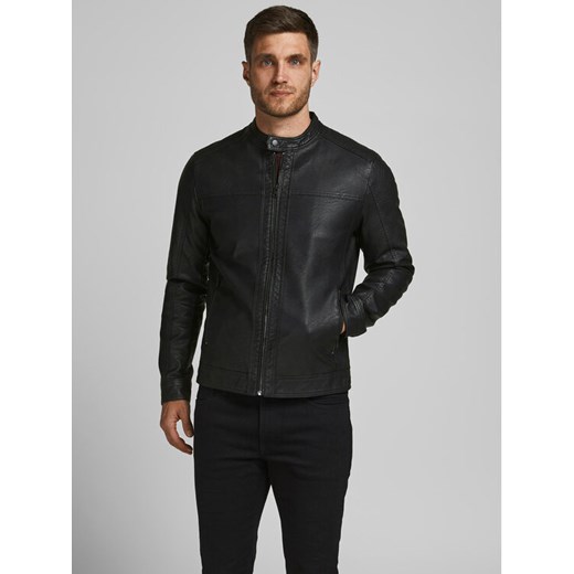 Jack&Jones Kurtka z imitacji skóry 12182461 Czarny Regular Fit ze sklepu MODIVO w kategorii Kurtki męskie - zdjęcie 182767591