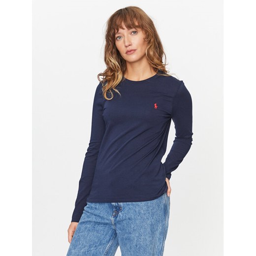 Polo Ralph Lauren Bluzka 211898699002 Granatowy Regular Fit ze sklepu MODIVO w kategorii Bluzki damskie - zdjęcie 182767611