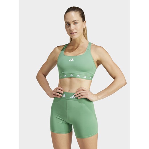 adidas Biustonosz sportowy Powerreact Training IT6641 Zielony ze sklepu MODIVO w kategorii Biustonosze - zdjęcie 182767612