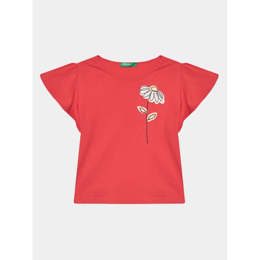 United Colors Of Benetton T-Shirt 3096G10DY Czerwony Regular Fit ze sklepu MODIVO w kategorii Bluzki dziewczęce - zdjęcie 182767641