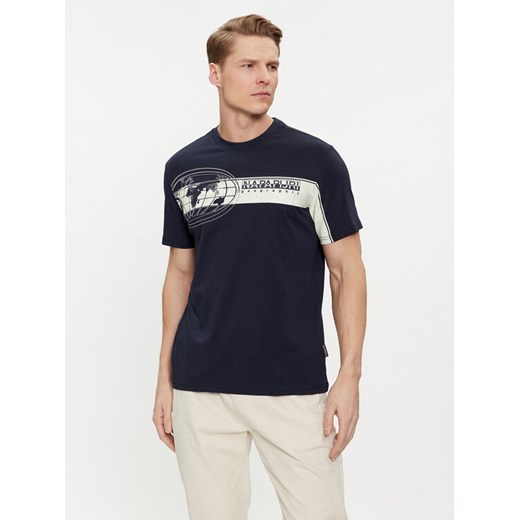 Napapijri T-Shirt S-Manta NP0A4HQH Granatowy Regular Fit ze sklepu MODIVO w kategorii T-shirty męskie - zdjęcie 182767652