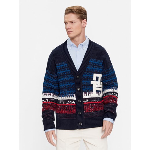 Tommy Hilfiger Kardigan MW0MW33088 Granatowy Regular Fit ze sklepu MODIVO w kategorii Swetry męskie - zdjęcie 182767663